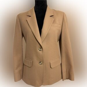 Vintage Pendelton 100% virgin wool tan blazer jacket size petite small